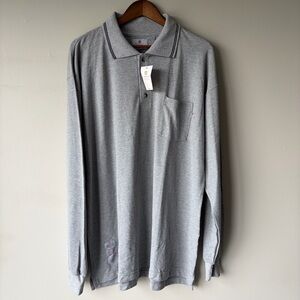 Tyndale NWT FR Men's‎ Long-Sleeve Polo Shirt in Light Gray Size XL